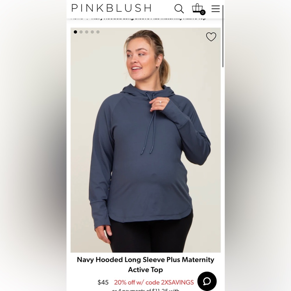 PinkBlush Navy Top Large